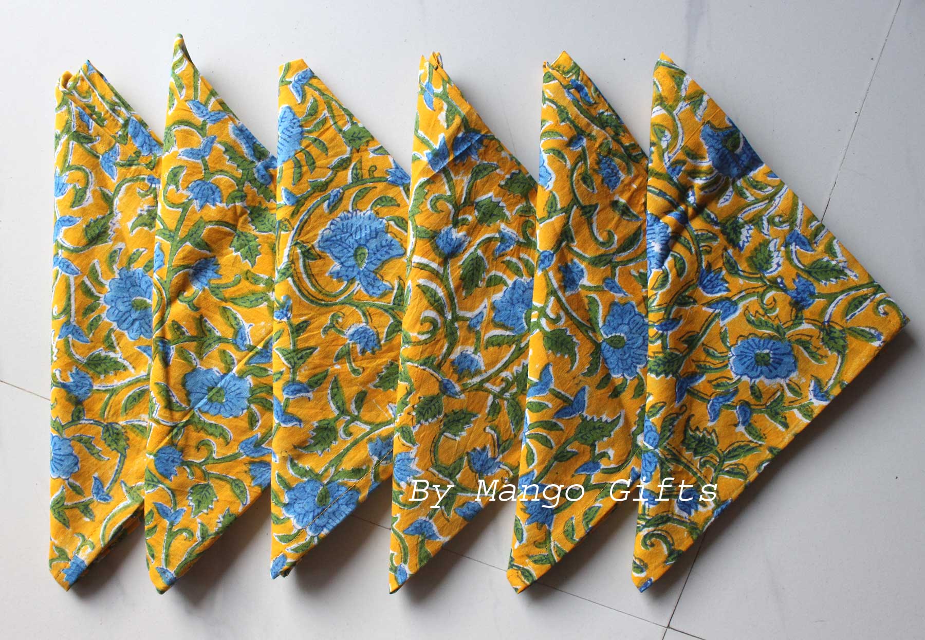 Indian Hand Block Print 100%Cotton Voile Fabric Table Napkins Hankey Assorted WHOLESALE Lot Free Shipping Indian